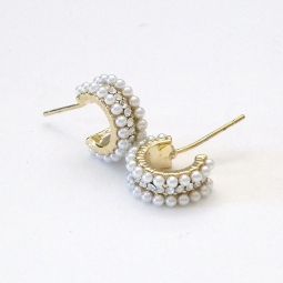 Mini-Pearl Huggie Hoop Earrings SALE!!